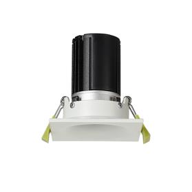 DM201583  Bruve 12 Tridonic powered 12W 4000K 1200lm 12° LED Engine,350mA , CRI>90 LED Engine Matt White Fixed Square Recessed Downlight, Inner Glass cover, IP65